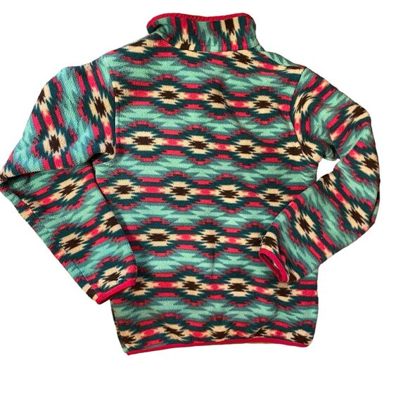 Women’s XS Patagonia Synchilla Fleece Pullover Aztec Wild Desert Teal Pink Rare - Picture 6 of 13